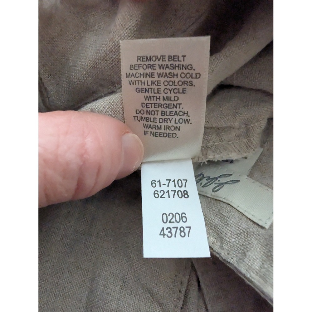 J. Jill Women 12 Oatmeal 100% Linen High‎ Rise Shorts Coastal Neutral Minimalist - Picture 7 of 7